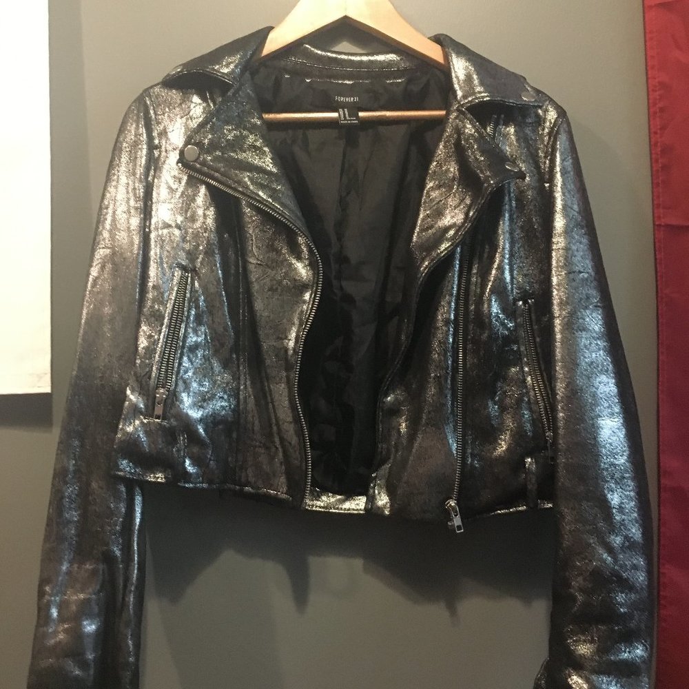 Silver Moto Jacket